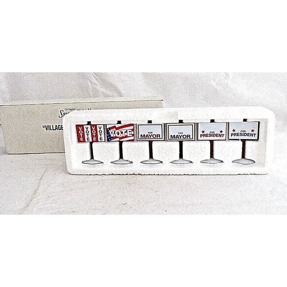 Department 56 | Holiday | Dept 56 Snow Village Vote Yard Election Signs ...